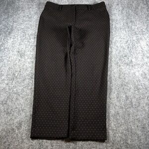 Talbots Pants Womens 12 Black Red Polka Dot Hampshire Ankle Slim‎ Trousers Work